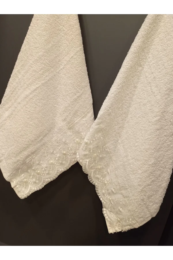 NİVEMESHOME BATİK DARİA KREM NAKIŞLI HAVLU