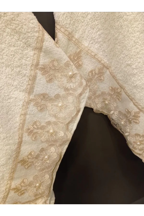 NİVEMESHOME BATIK MOONS COFFEE EMBROIDERED TOWEL