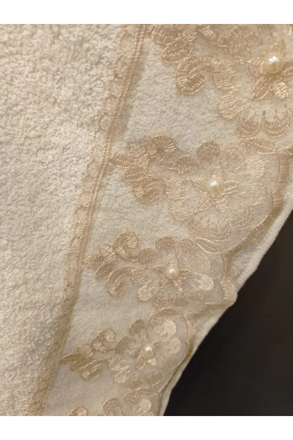 NİVEMESHOME BATIK MOONS COFFEE EMBROIDERED TOWEL