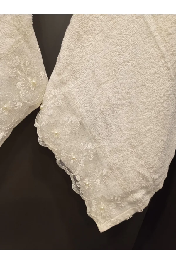 NİVEMESHOME BATİK MOONS KREM NAKIŞLI HAVLU