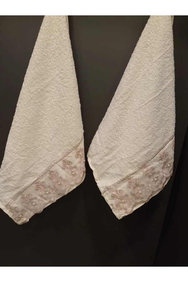 NİVEMESHOME BATİK MOONS POWDER EMBROIDERED TOWEL