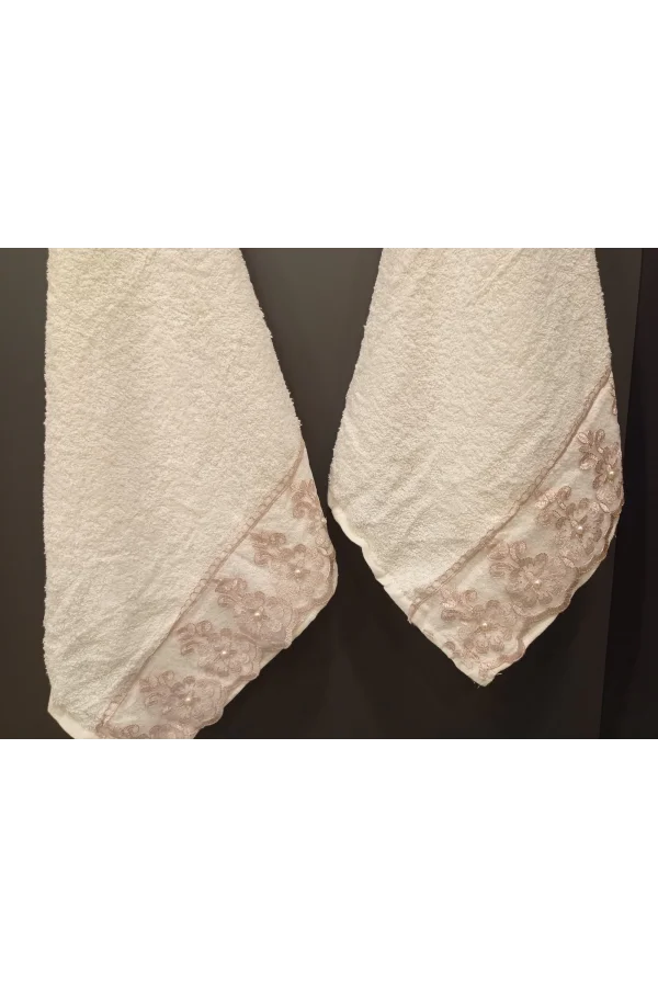 NİVEMESHOME BATİK MOONS POWDER EMBROIDERED TOWEL