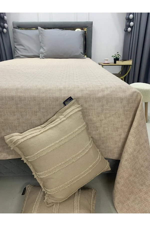 NİVEMESHOME BEJ 160X230 TEK PİKE ÖRTÜSÜ TEK KİŞİLİK