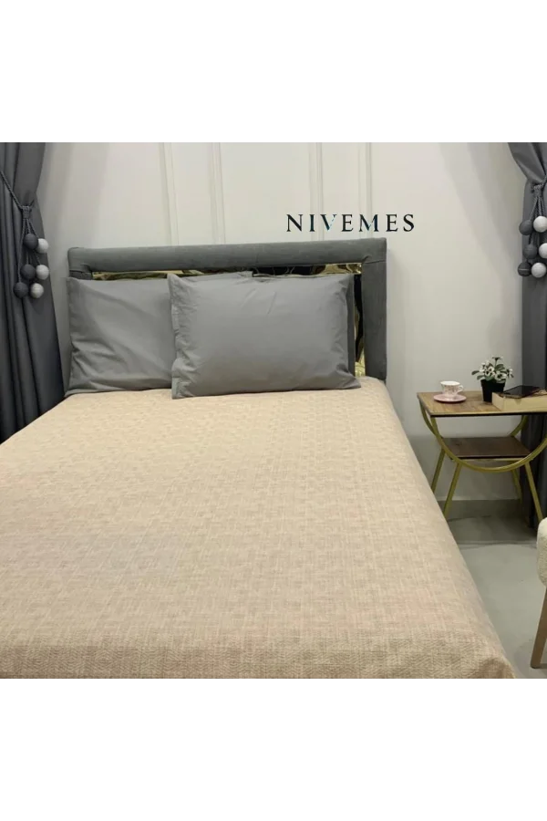 NIVEMESHOME BEIGE 200X230 INDIVIDUAL COLCHA DE PUNTO DE DOBLE TAMAÑO