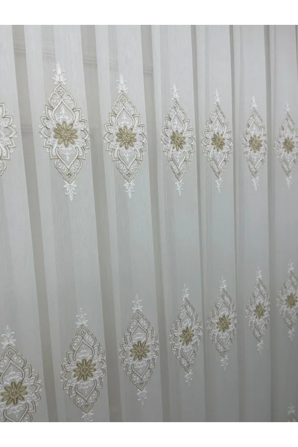 NİVEMESHOME BELİNDA 711 GOLD  1/3 PİLELİ TÜL PERDE APM