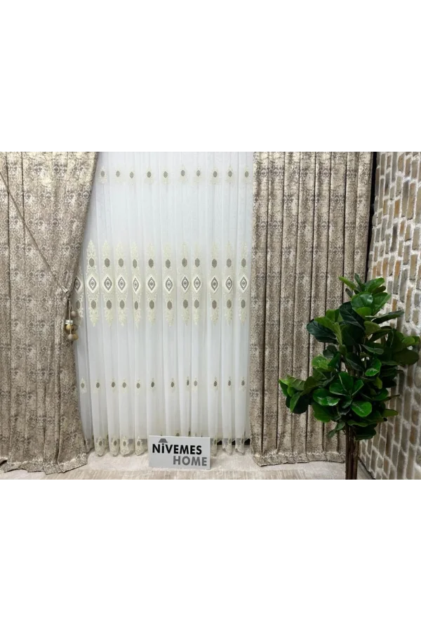 NİVEMESHOME BELLA 1/3 DİK PİLİLİ TÜL PERDE APM