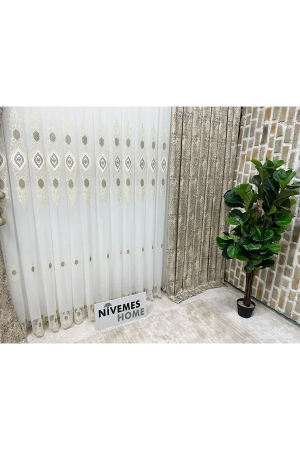 NİVEMESHOME BELLA 1/3 DİK PİLİLİ TÜL PERDE APM