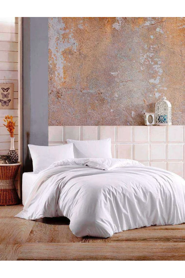 NIVEMESHOME Белое постельное белье из 100% хлопка для двух человек.