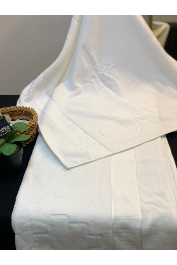 NİVEMESHOME BEYAZ 90X150 LOGOLU BANYO HAVLUSU