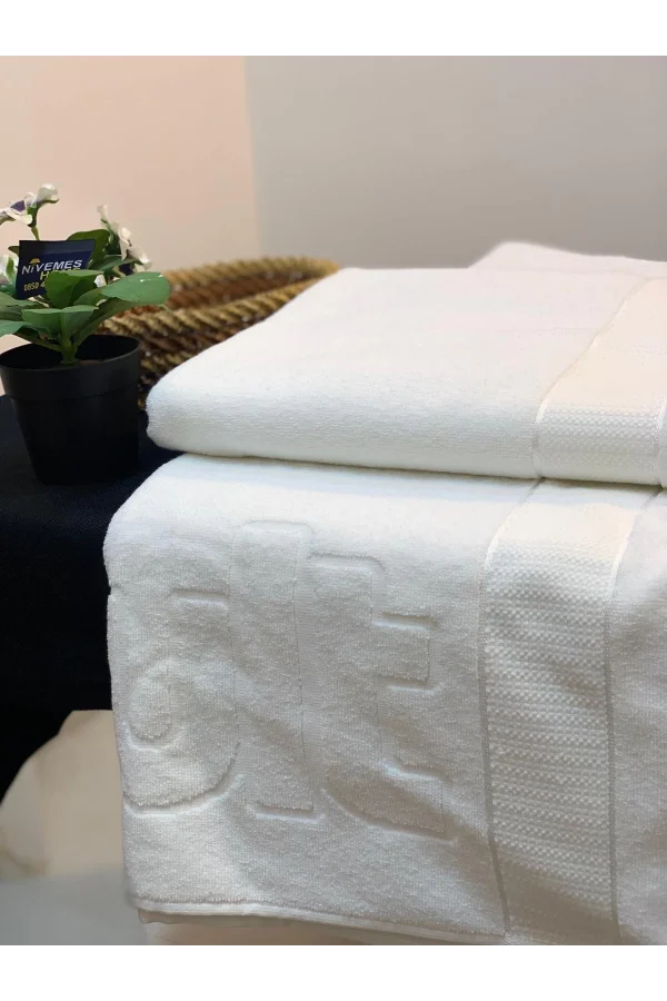 NİVEMESHOME BEYAZ 90X150 LOGOLU BANYO HAVLUSU