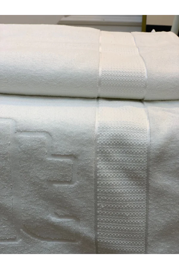 NİVEMESHOME BEYAZ 90X150 LOGOLU BANYO HAVLUSU