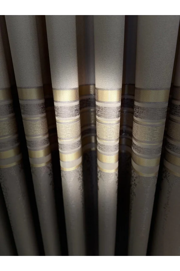 NİVEMESHOME BEYZADE FT614338 V-5202 VİZON 1/3 SIK PİLELİ FON PERDE APM