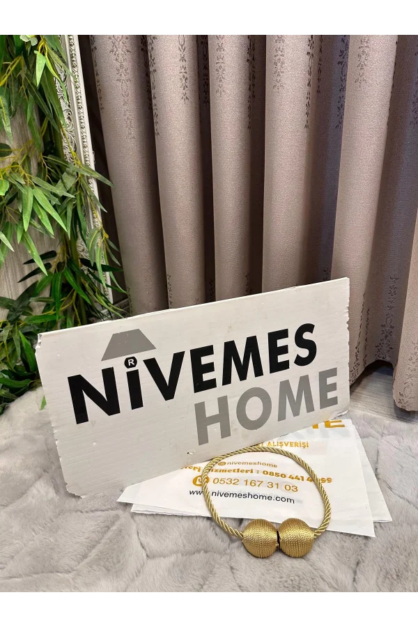 NİVEMESHOME BEYZADE FT614338 V-5202 VİZON 1/3 SIK PİLELİ FON PERDE APM