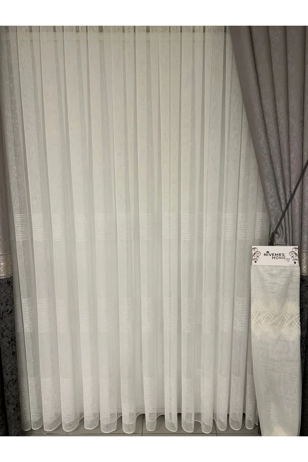 NİVEMESHOME БИГЕ KЕТЕН HY016 1/3 ЩИК ПИЛЕЛИ ТЮЛЬ ЗАНАВЕС APM