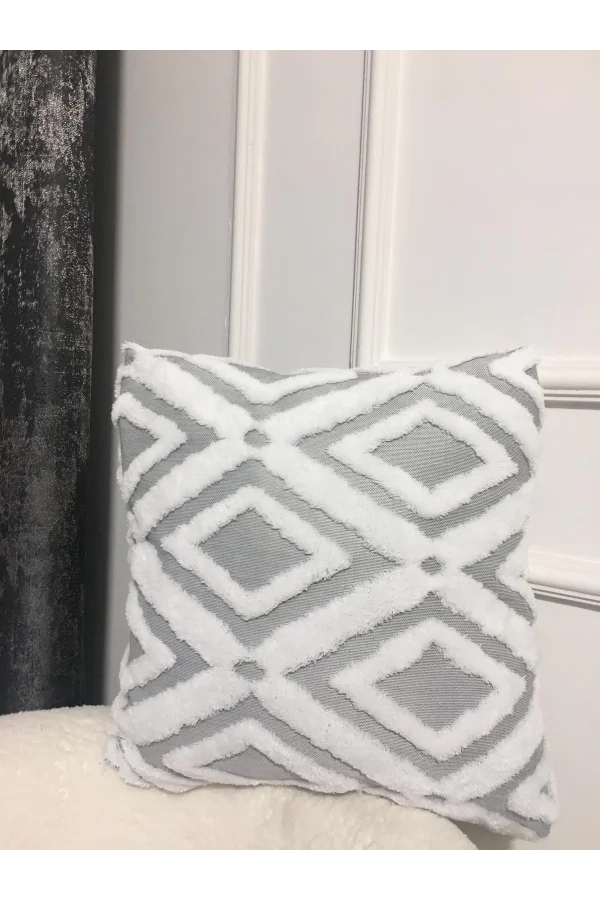 NİVEMESHOME BOHEM PUNCH GREY DEKORATİF KIRLENT YASTIK KILIFI 44X44 CM
