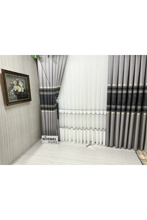 NİVEMESHOME BONİSSA 1/3 GEDRÄNGTE TÜLLGARDINE APM