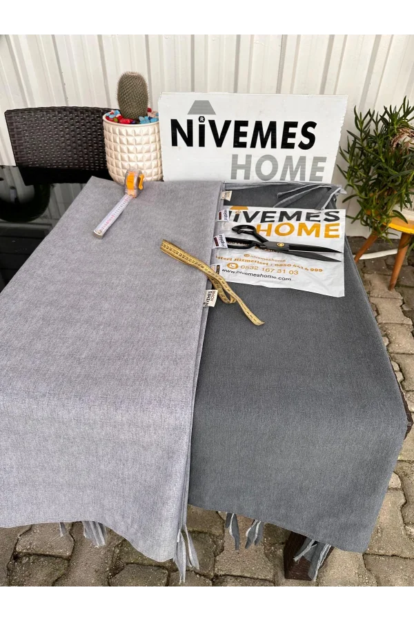 NİVEMESHOME BRANDA AÇIK GRİ BALKON PERDESİ