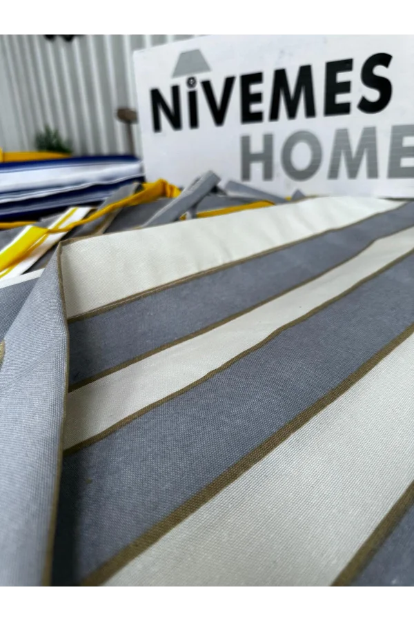 NİVEMESHOME BRANDA GRİ - KREM BALKON PERDESİ