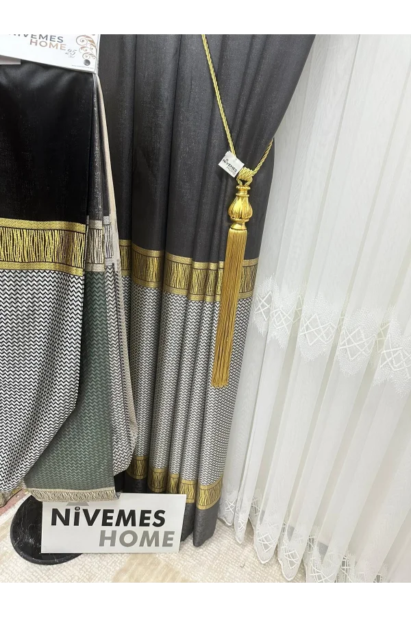 NİVEMESHOME BUKLE V-2501 1/3 Dicht gewebter Vorhang