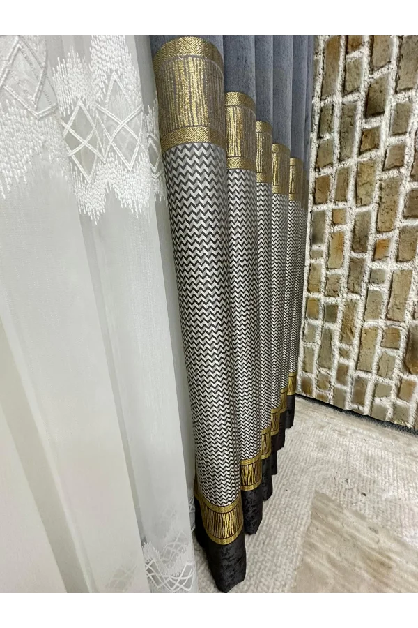 NİVEMESHOME BUKLE V-2501 1/3 Dicht gewebter Vorhang