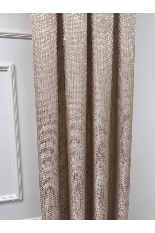 NİVEMESHOME ÇAĞLA V-5201 KREM 1/3 PİLELİ FON PERDE
