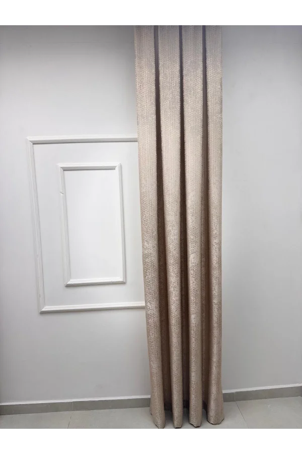 NİVEMESHOME ÇAĞLA V-5201 KREM 1/3 PİLELİ FON PERDE