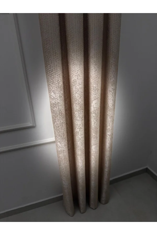 NİVEMESHOME ÇAĞLA V-5201 KREM 1/3 PİLELİ FON PERDE