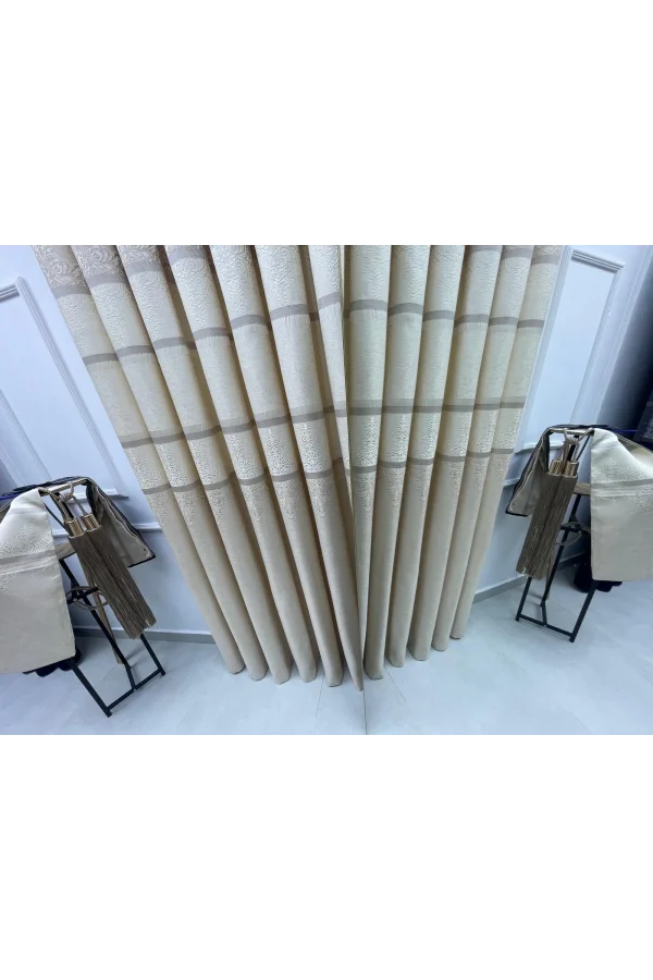 NİVEMESHOME ÇAKI FJ672069 V-5228 VİZON 1/3 SIK PİLELİ FON PERDE APM