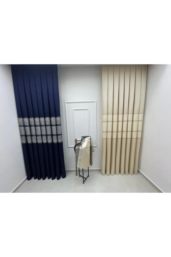 NİVEMESHOME ÇAKI FJ672069 V-5228 VİZON 1/3 SIK PİLELİ FON PERDE APM