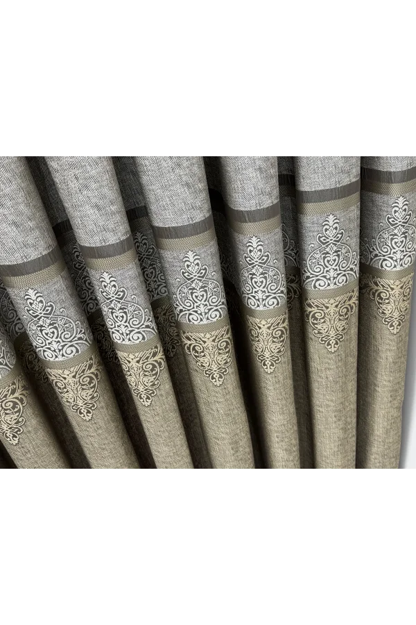 NİVEMESHOME CAÑA FJ672069 V-5327 TIERRA 1/3 FUNDA DE CORTINA DE PELUSA GRUESA APM