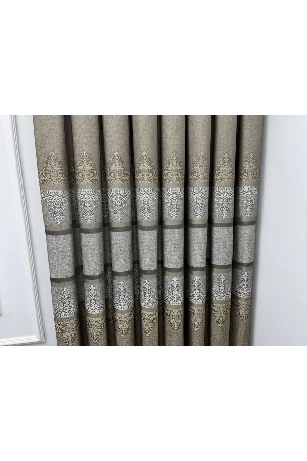 NİVEMESHOME CAÑA FJ672069 V-5327 TIERRA 1/3 FUNDA DE CORTINA DE PELUSA GRUESA APM