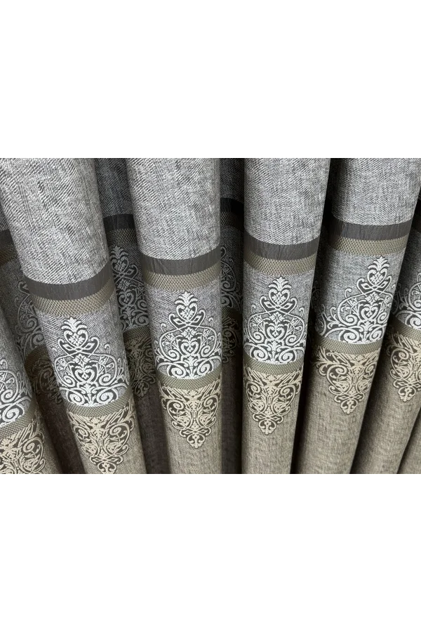 NİVEMESHOME CAÑA FJ672069 V-5327 TIERRA 1/3 FUNDA DE CORTINA DE PELUSA GRUESA APM