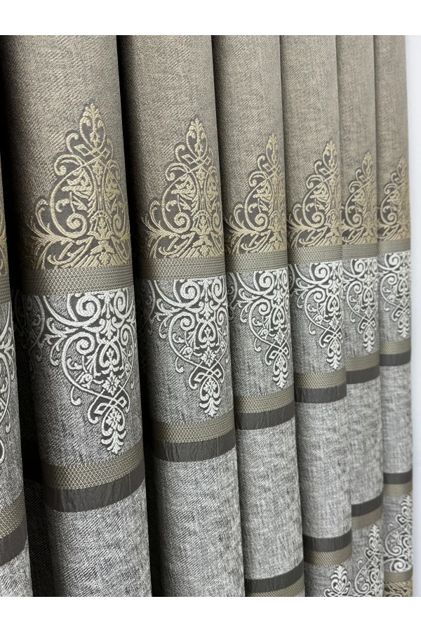 NİVEMESHOME CAÑA FJ672069 V-5327 TIERRA 1/3 FUNDA DE CORTINA DE PELUSA GRUESA APM