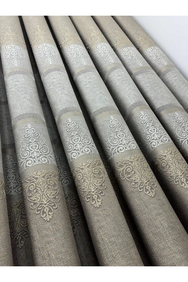 NİVEMESHOME CAÑA FJ672069 V-5327 TIERRA 1/3 FUNDA DE CORTINA DE PELUSA GRUESA APM