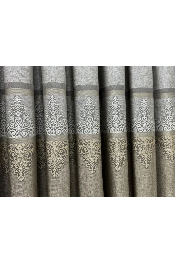 NİVEMESHOME CAÑA FJ672069 V-5327 TIERRA 1/3 FUNDA DE CORTINA DE PELUSA GRUESA APM