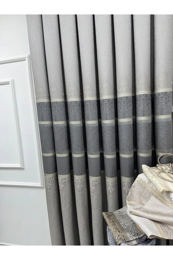 NİVEMESHOME ÇAKI FJ672069 V-5422 TAŞ 1/3 SIK PİLELİ FON PERDE APM