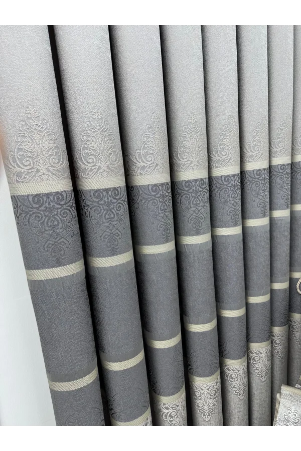 NİVEMESHOME ÇAKI FJ672069 V-5422 TAŞ 1/3 SIK PİLELİ FON PERDE APM