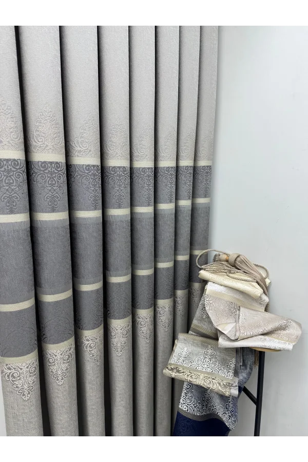 NİVEMESHOME ÇAKI FJ672069 V-5422 TAŞ 1/3 SIK PİLELİ FON PERDE APM