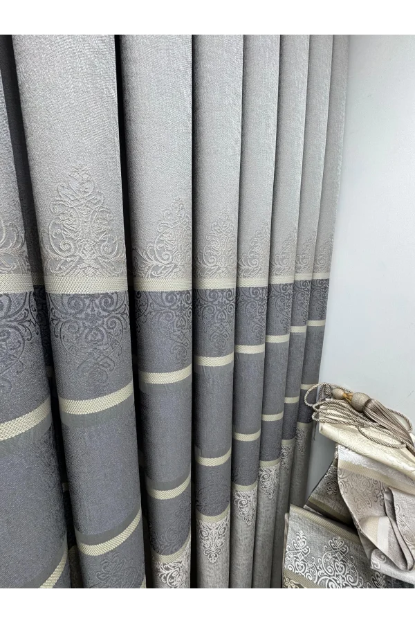 NİVEMESHOME ÇAKI FJ672069 V-5422 TAŞ 1/3 SIK PİLELİ FON PERDE APM