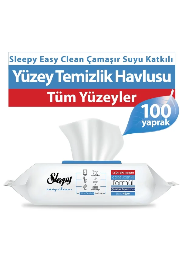 NİVEMESHOME صودا الغسيل المخلوطة مع مناديل تنظيف الأسطح بعدد 100 قطعة باللون الأزرق SLEEPY