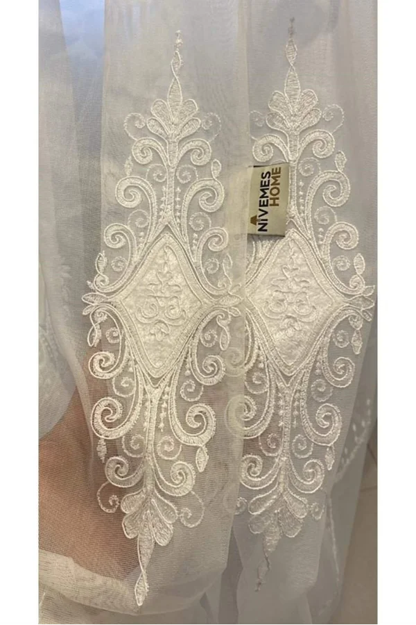 NİVEMESHOME DOPPELT BESTICKTE 1/3 DICHT PLISSIERTE VOILE GARDINE APM