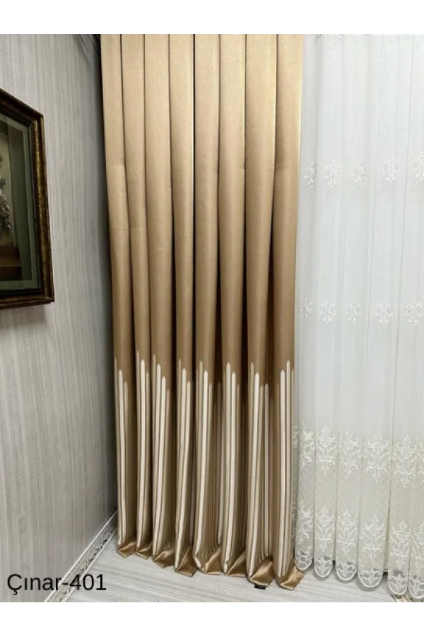 NIVEMESHOME ÇINAR ALTIN 401 1/3 DENSE PLEATED CURTAIN APM