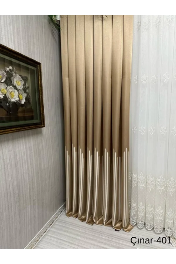 NIVEMESHOME ÇINAR ALTIN 401 1/3 DENSE PLEATED CURTAIN APM