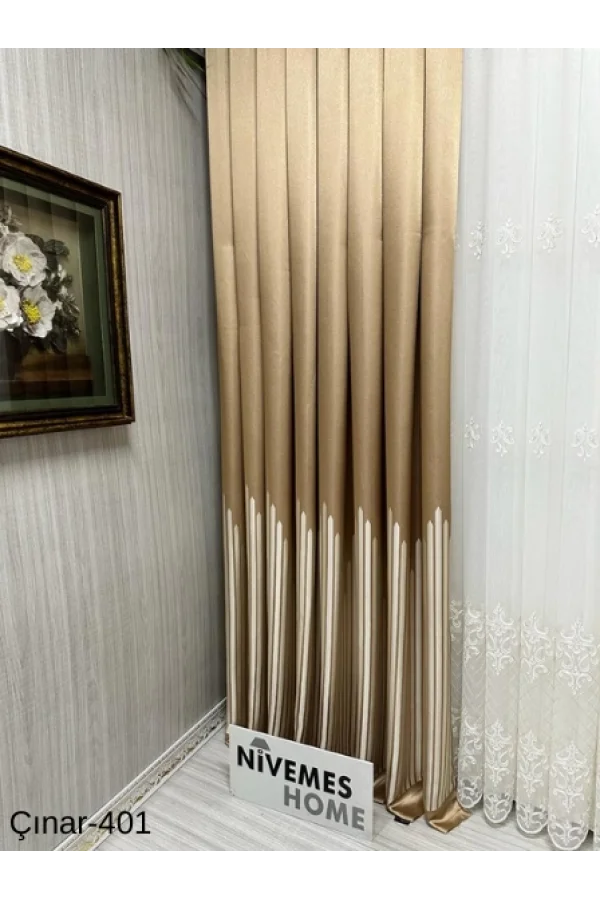 NIVEMESHOME ÇINAR ALTIN 401 1/3 DENSE PLEATED CURTAIN APM