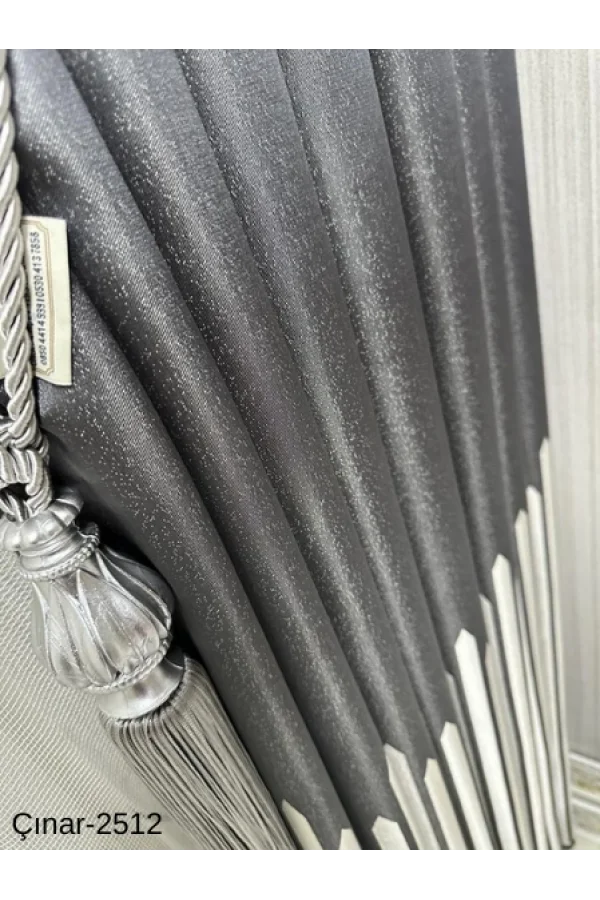 NİVEMESHOME ÇINAR ANTRASIT 2512 1/3 SIK GEFALTETER VORHANG APM