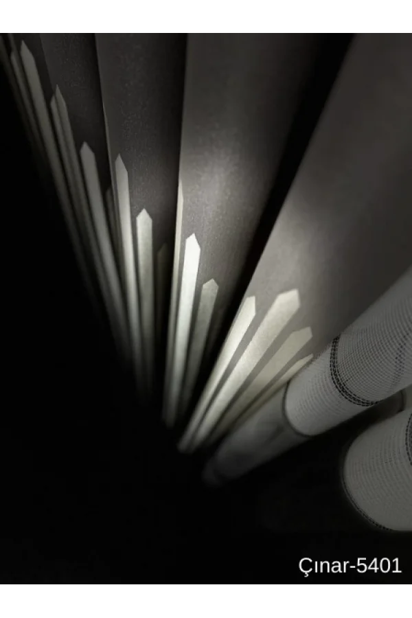 NİVEMESHOME ÇИНАР СЕРЕБРО 5401 1/3 ЧАСТОЛИНЕЙНАЯ ФОНОВАЯ ШТОРА АПМ