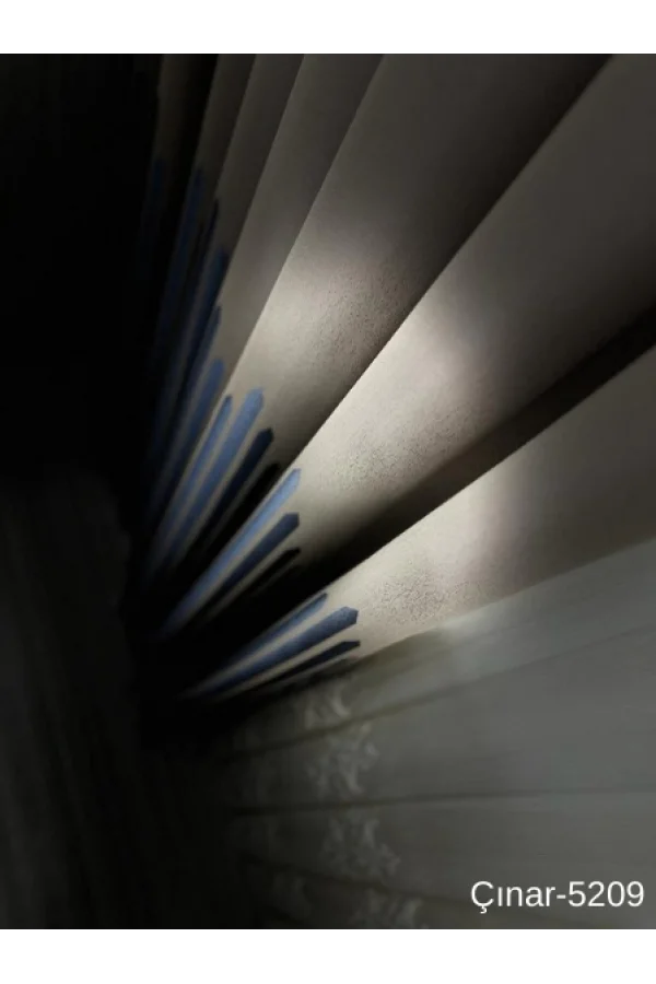 NİVEMESHOME ÇINAR DUNKELBRAUN -BLAU 5209 1/3 DICHT GEFALTETER VORHANG APM