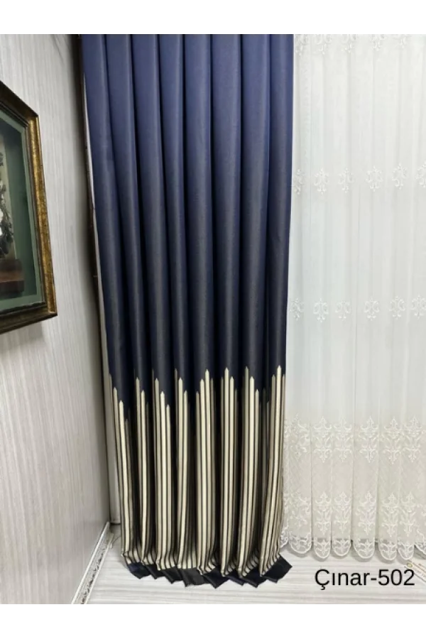 NİVEMESHOME ZYPRESSE BLAU 502 1/3 GERAFFTE VORHANGPLISSEE APM