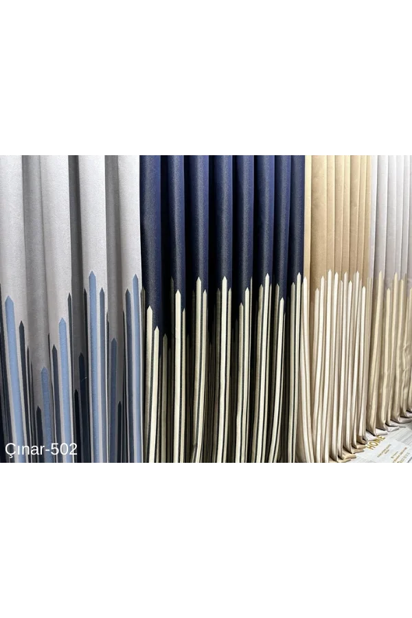 NİVEMESHOME ZYPRESSE BLAU 502 1/3 GERAFFTE VORHANGPLISSEE APM