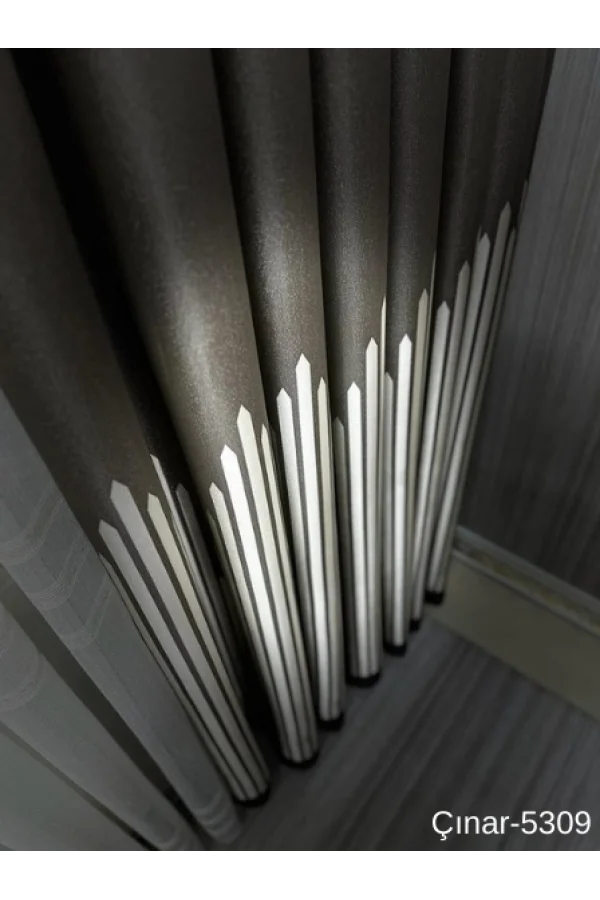 NİVEMESHOME ÇINAR TOPRAK 5309 1/3 SIK PİLELİ FON PERDE APM